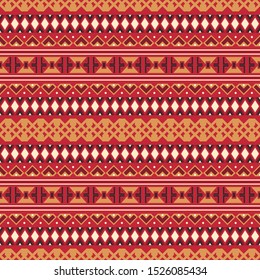 Seamless vector pattern in ethnic style. Background with tribal ornament of geometric shapes. Traditional design for textiles. Image for printing on paper, wallpaper, covers, fabrics, clothing.