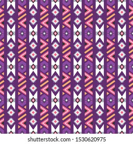 Seamless vector pattern in ethnic style. Background with tribal ornament of geometric shapes. Traditional design for textiles. Image for printing on paper, wallpaper, covers, fabrics, clothing.