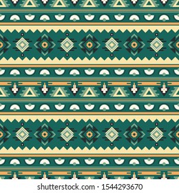 Seamless vector pattern in ethnic style. Background with tribal ornament of geometric shapes. Traditional design for textiles. Image for printing on paper, wallpaper, covers, fabrics, clothing.