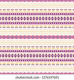 Seamless vector pattern in ethnic style. Decorative background with geometric ornament for printing on paper and textile.