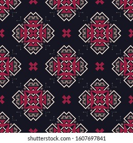 Seamless vector pattern in ethnic style. Background with geometric ornament for printing on paper and textile.