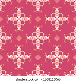 Seamless vector pattern in ethnic style. Background with oriental motifs for printing on paper and textile. Geometric ornament.