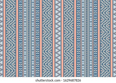 Seamless vector pattern in ethnic style. Geometric vertical ornament with oriental motifs. Stylish design for textiles.