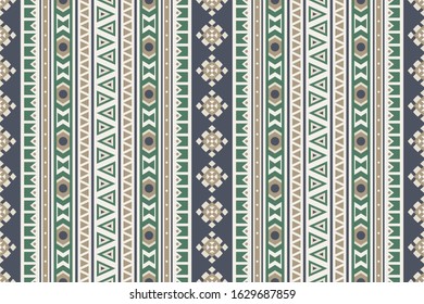 Seamless vector pattern in ethnic style. Geometric vertical ornament with oriental motifs. Stylish design for textiles.