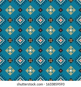 Seamless vector pattern in ethnic style. Ornament of rhombs. Stylish background with oriental motifs. Design for printing on paper and textiles.