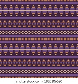 Seamless vector pattern in ethnic style. Geometric aztec ornament. Design with folk motives for textiles or paper.