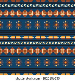 Seamless vector pattern in ethnic style. Geometric aztec ornament. Design with folk motives for textiles or paper.