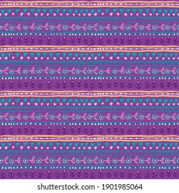 Seamless vector pattern in ethnic style. Background with tribal ornament of geometric shapes. Image for printing on paper, wallpaper, covers, textiles, fabrics, apparel, etc.