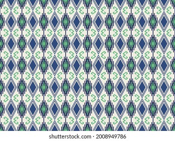 Seamless vector pattern in ethnic style. Geometric ornament with folk motives. Textile design. 