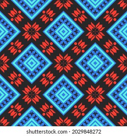 Seamless vector pattern in ethnic style. Background with geometric ornament for printing on paper and textile.