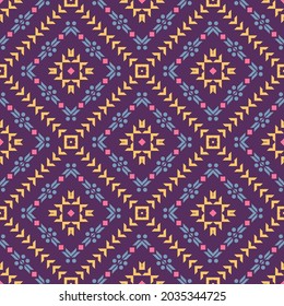 Seamless vector pattern in ethnic style. Background with geometric ornament for printing on paper and textile.