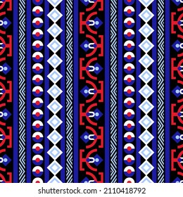 Seamless vector pattern in ethnic style. Textile design with geometric ornament. Aztec, Mexican, Peruvian folk motif. 