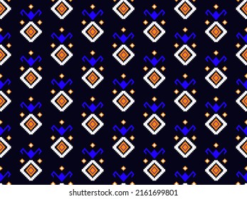 Seamless vector pattern in ethnic style. Textile boho design. Background with folk traditional motives. Geometric oriental ornament. 