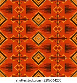 Seamless vector pattern in ethnic style. Geometric ornament with Aztec, Mayan, Peruvian motifs. Tribal print for textiles. 