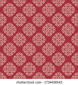 Seamless vector pattern with ethnic symmetric ornament. Background with oriental motifs. Textile design.