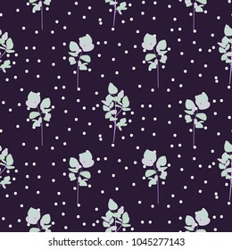 Seamless vector pattern with eucalyptus branches.