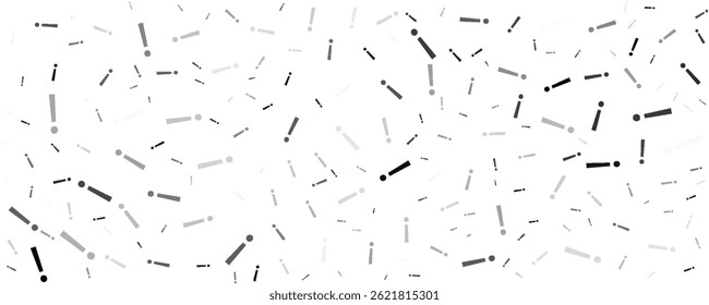 Padrão de vetor contínuo com símbolos de exclamação, criando um plano de fundo monocromático criativo com elementos girados. Ilustração vetorial sobre fundo branco