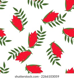 Seamless vector pattern of exotic tropical flowers and leaves. For your design for paper, cover, fabric, interior decor and more.