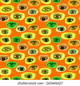 Seamless vector pattern with eyes motive
