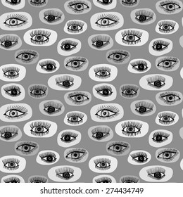 Seamless vector pattern with eyes motive