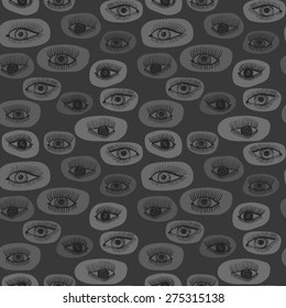 Seamless vector pattern with eyes motive
