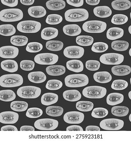 Seamless vector pattern with eyes motive