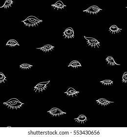 Seamless vector pattern with eyes for textile, ceramics, fabric, print, cards, wrapping