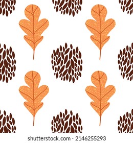 seamless vector pattern with fall leaves