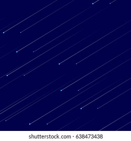 Seamless vector pattern with falling meteorites. Falling stars