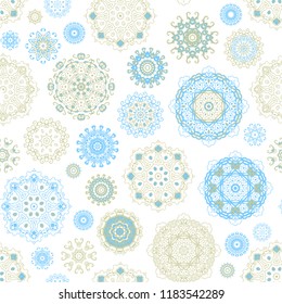 Seamless vector pattern with falling snowflakes