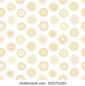 Seamless vector pattern with falling snowflakes
