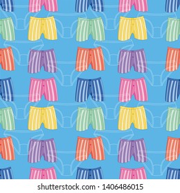 seamless vector pattern with family shorts