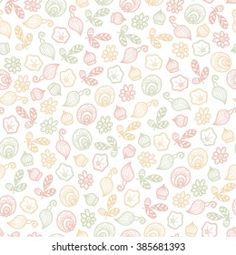 seamless vector pattern of fantasy colorful flowers