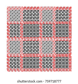 Seamless vector pattern for fashion design. Black and red color. Modern background glen plaid