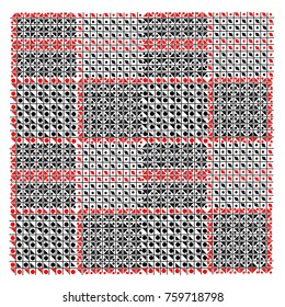 Seamless vector pattern for fashion design. Black and red color. Modern background glen plaid