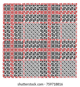 Seamless vector pattern for fashion design. Black and red color. Modern background glen plaid
