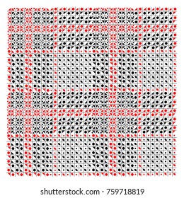 Seamless vector pattern for fashion design. Black and red color. Modern background glen plaid