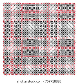 Seamless vector pattern for fashion design. Black and red color. Modern background glen plaid