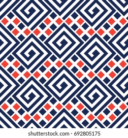 Seamless vector pattern. Fashion textile print with greek design. Greece meander fabric background.
