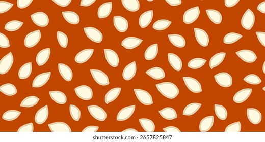 Seamless vector pattern featuring  abstract drops with outlines on a brown background. Organic shapes, modern design is ideal for textiles, branding, wallpapers, packaging, and digital prints.