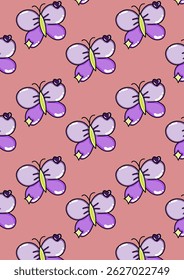 Seamless vector pattern featuring colorful butterflies with vibrant wings. Perfect for fabric prints, wallpapers, stationery, spring themes, kids' designs, and whimsical digital projects.