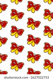 Seamless vector pattern featuring colorful butterflies with vibrant wings. Perfect for fabric prints, wallpapers, stationery, spring themes, kids' designs, and whimsical digital projects.