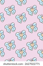 Seamless vector pattern featuring colorful butterflies with vibrant wings. Perfect for fabric prints, wallpapers, stationery, spring themes, kids' designs, and whimsical digital projects.