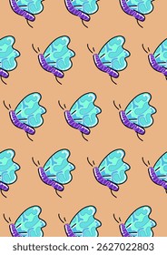 Seamless vector pattern featuring colorful butterflies with vibrant wings. Perfect for fabric prints, wallpapers, stationery, spring themes, kids' designs, and whimsical digital projects.