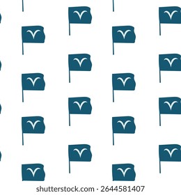 Seamless vector pattern featuring flags with a simple design in a repeating arrangement for various creative uses
