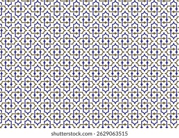 Seamless vector pattern featuring geometric floral shapes and symmetry
