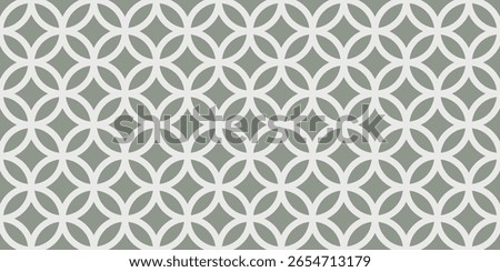 A seamless vector pattern featuring a green geometric lattice design with interlocking circles. Ideal for fabric, wallpaper, and surface backgrounds.