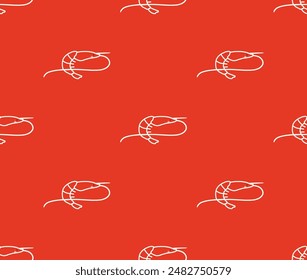 Seamless vector pattern featuring hand drawn shrimp in a minimalist style. Perfect for kitchen covers, fabrics, wallpapers, wrapping papers, and textiles.