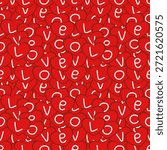 Seamless vector pattern featuring heart with the word "L","O","V","E"  repeated multiple times within a Valentine