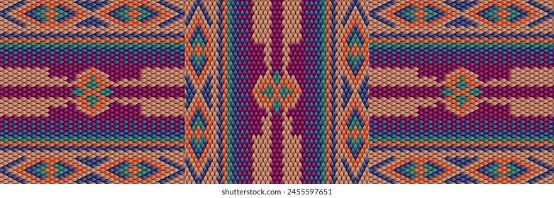 A seamless vector pattern featuring intricate hexagonal shapes arranged in rows, reminiscent of traditional Asian textile designs.